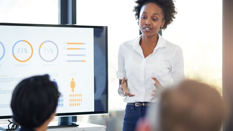 Cropped shot of a businesswoman giving a presentation in the boardroom